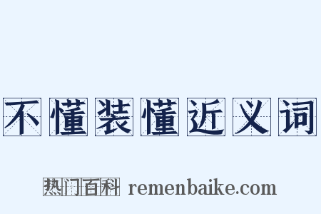 不懂装懂近义词是什么意思的图片